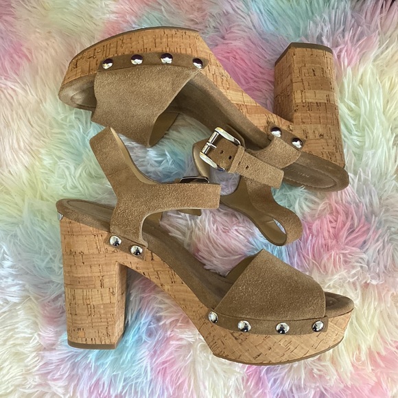 Michael Kors Hayden Tan Suede Platform Sandal - Picture 2 of 7